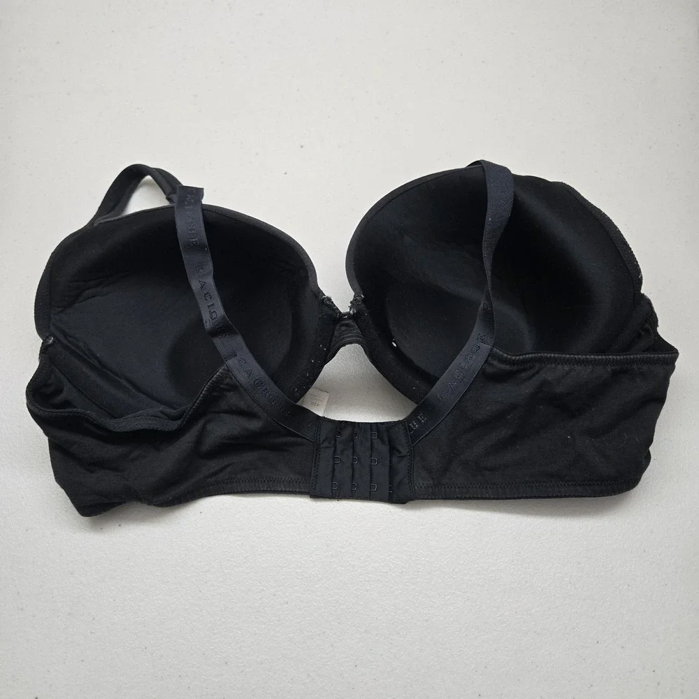 Cacique Women‎ Bra 42D Black Boost Plunge Underwired Bow Strap